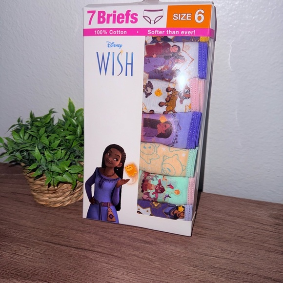 Disney Other - Disney Wish Kids Briefs - Colorful 7 Pack/ Size 6